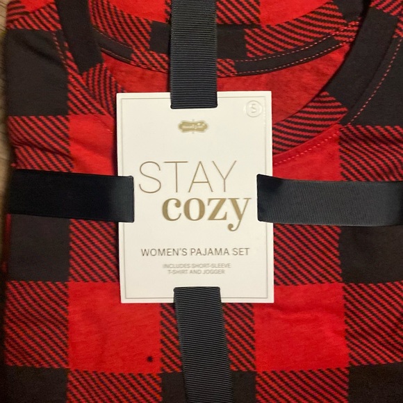 Mud Pie Potter Women’s Short Sleeve Matching Pajama PJ’s Set Buffalo Plaid XL - Picture 10 of 11